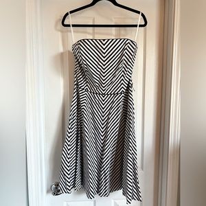 Beautiful White House Black Market, strapless dress. Black and white, size 14.